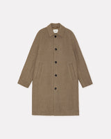 Dark Sand Melange Long Coat