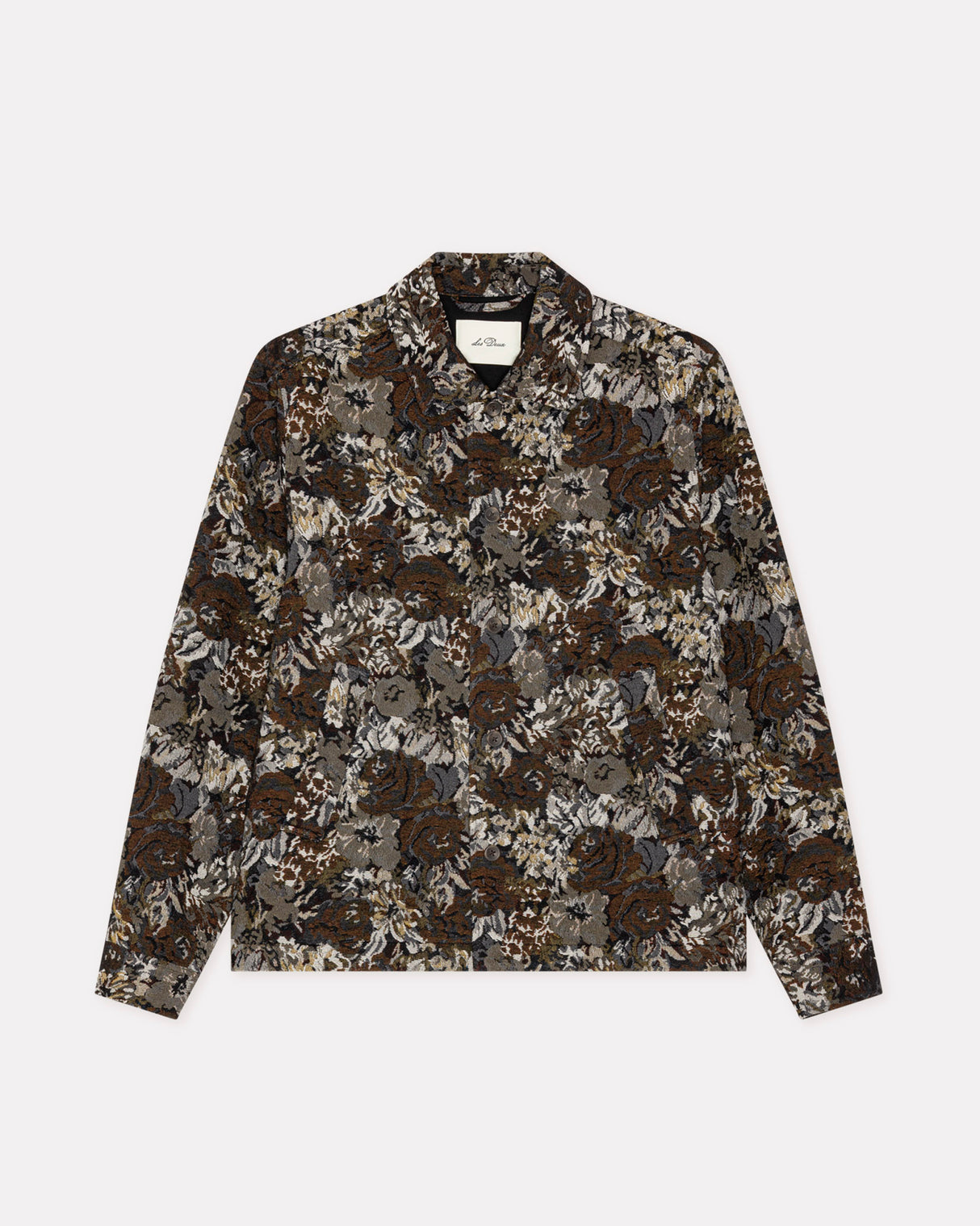 Dark Sand Rose Jacquard Overshirt