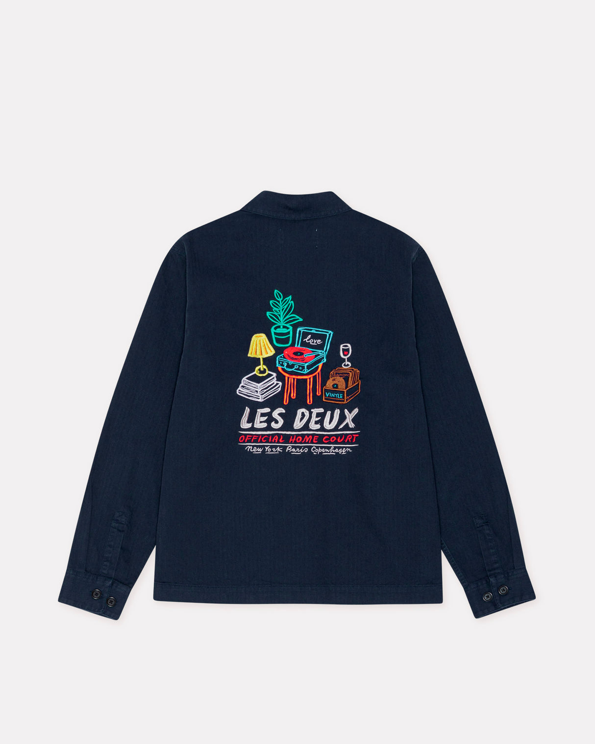 Dark Navy Artist Herringbone Overshirt