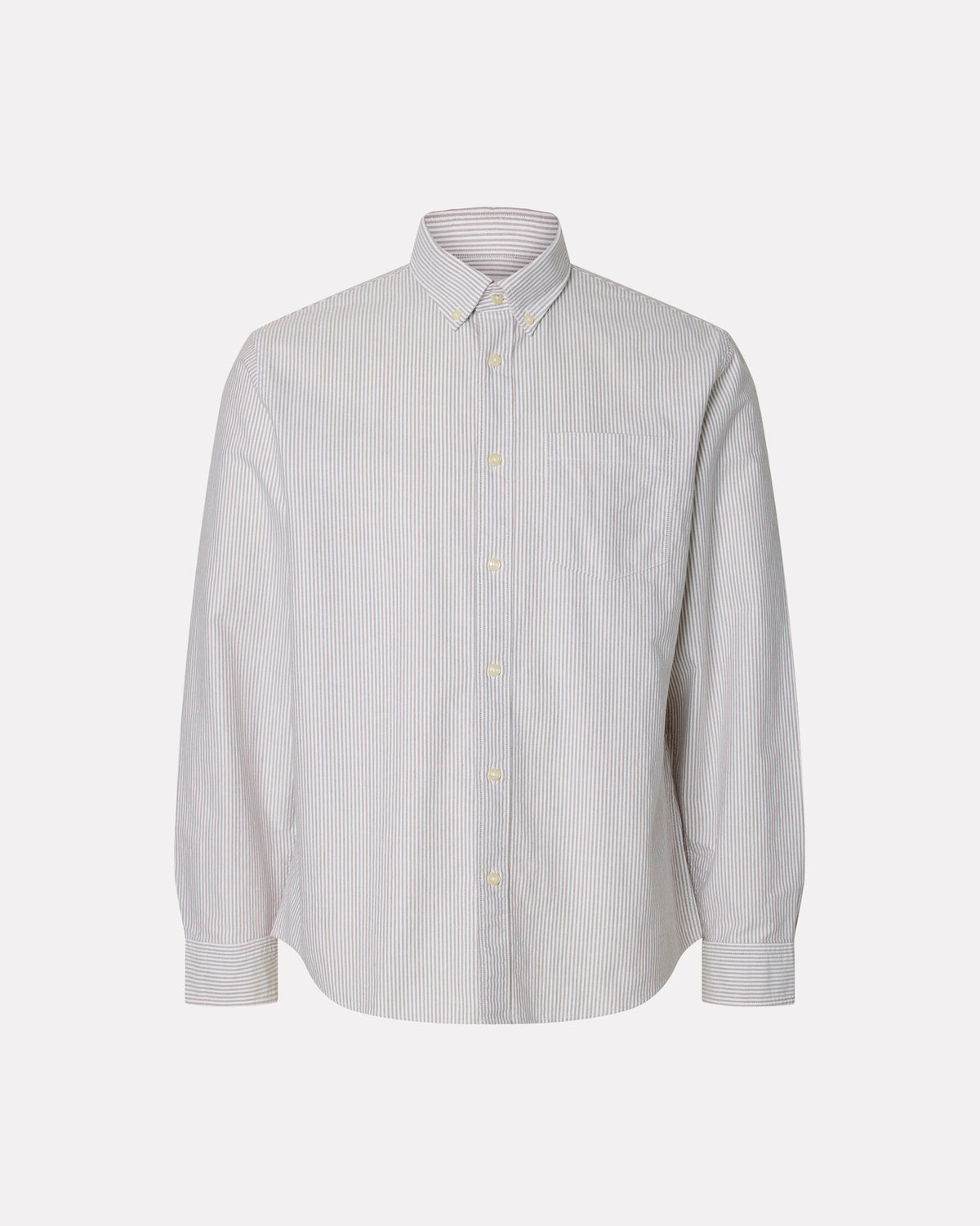Bright White & Dark Sapphire Stripe Cole Rock Oxford Cotton Shirt
