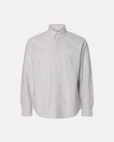 Bright White & Dark Sapphire Stripe Cole Rock Oxford Cotton Shirt
