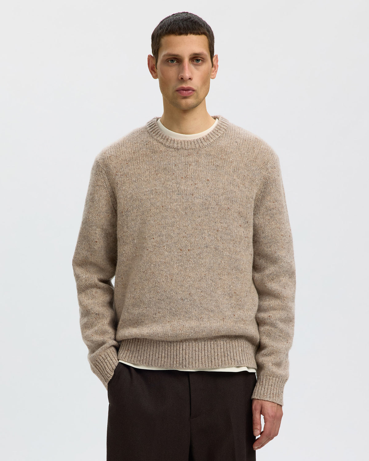 Oatmeal Cody Crew Neck Jumper