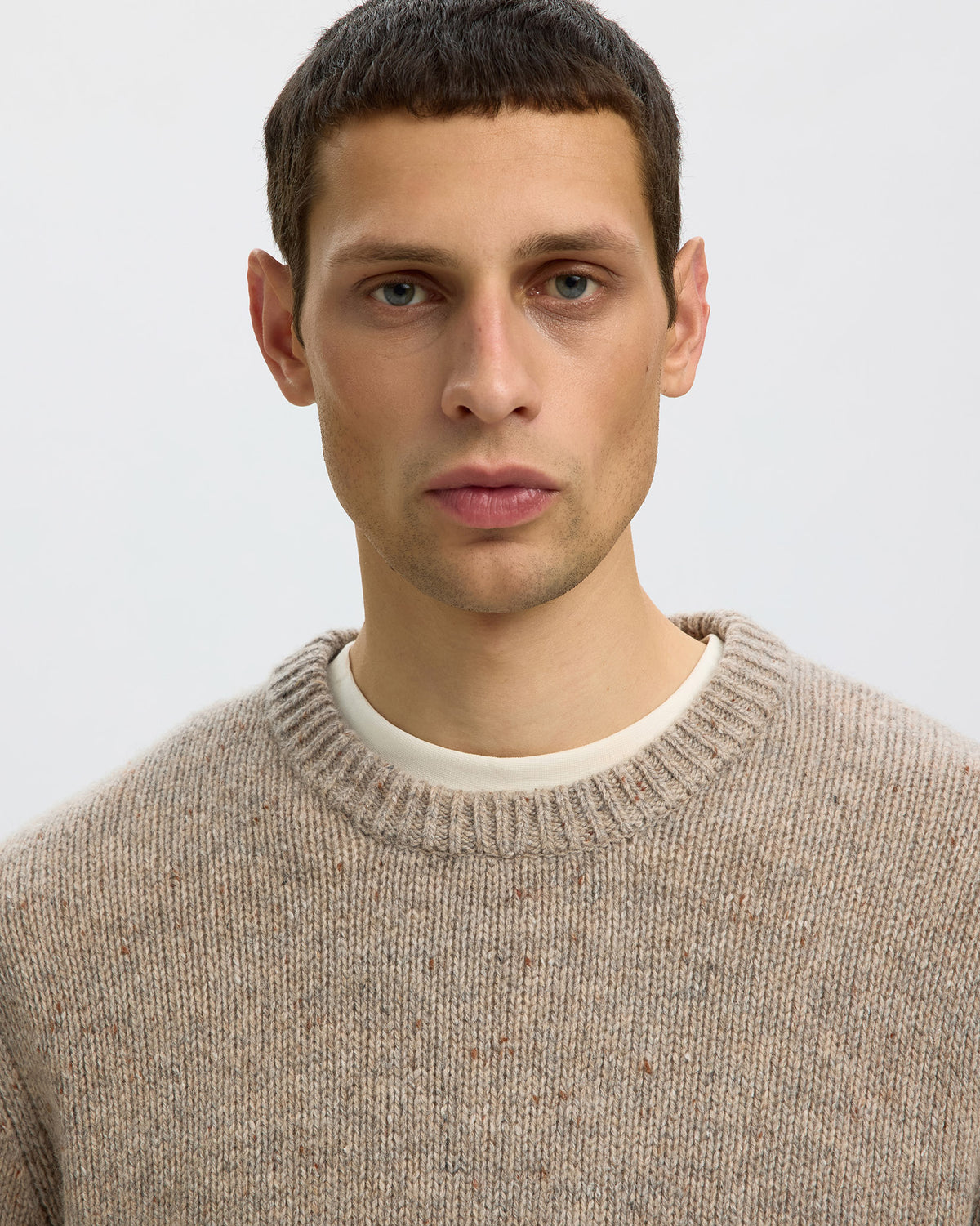 Oatmeal Cody Crew Neck Jumper