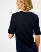 Dark Sapphire Luna Shirt Sleeve Knit Jumper