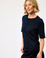 Dark Sapphire Luna Shirt Sleeve Knit Jumper