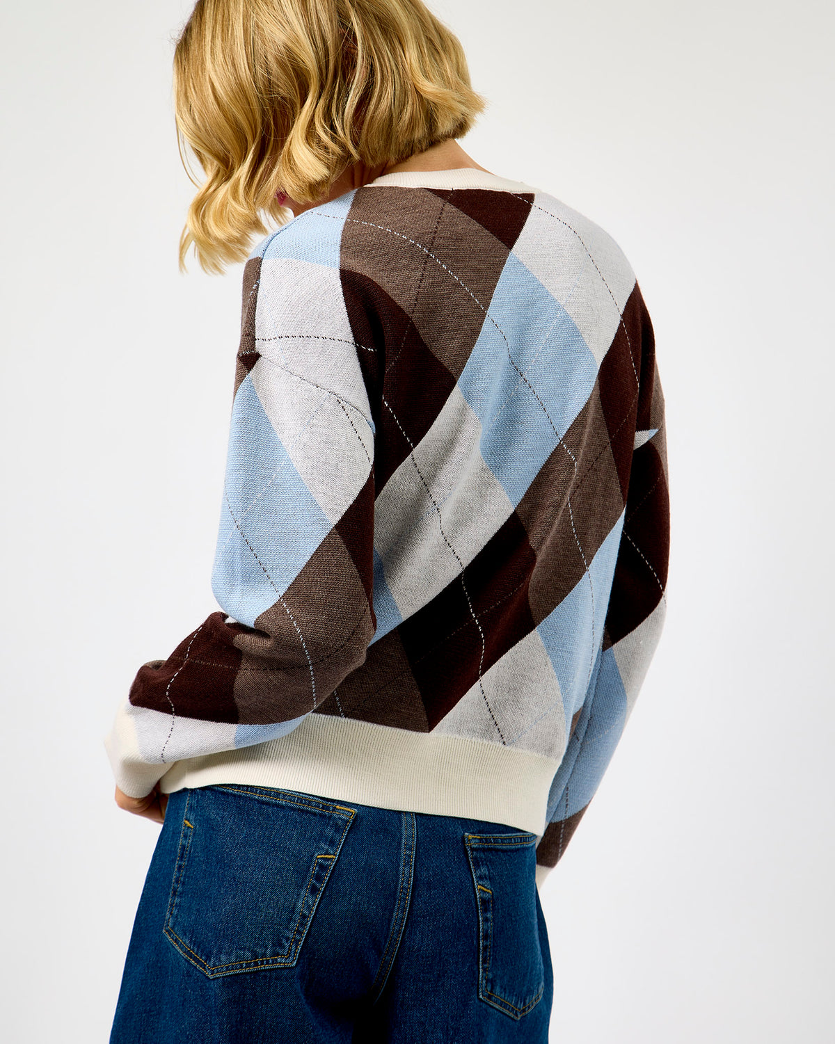 Multicolour Thea Argyle Merino Knit Jumper