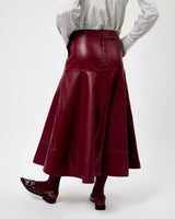 Tawny Port Olympia Leather Midi Skirt