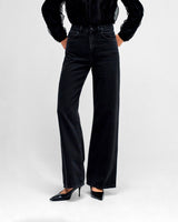 Black Wash Wide Leg Jeans
