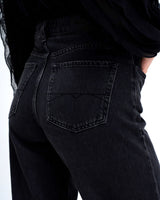 Black Wash Wide Leg Jeans
