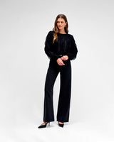 Black Wash Wide Leg Jeans
