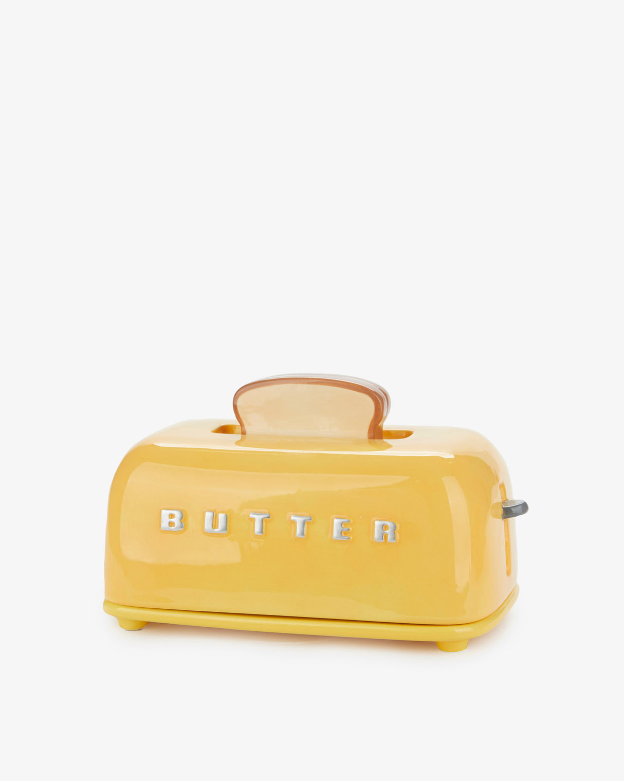 Toasty Yellow Ceramic Lidded Butter Tray