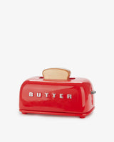 Toasty Red Ceramic Lidded Butter Tray