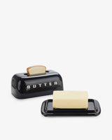 Toasty Black Ceramic Lidded Butter Tray