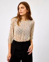 Grey Metallic Sequins Dimka Blouse