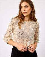 Grey Metallic Sequins Dimka Blouse