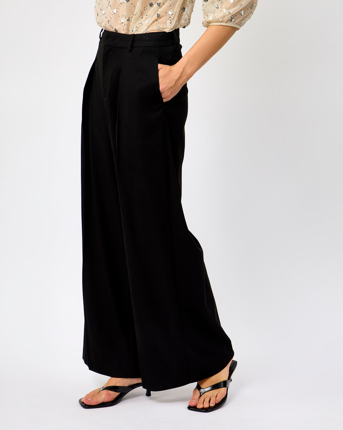 Black Danaya High Waist Trousers