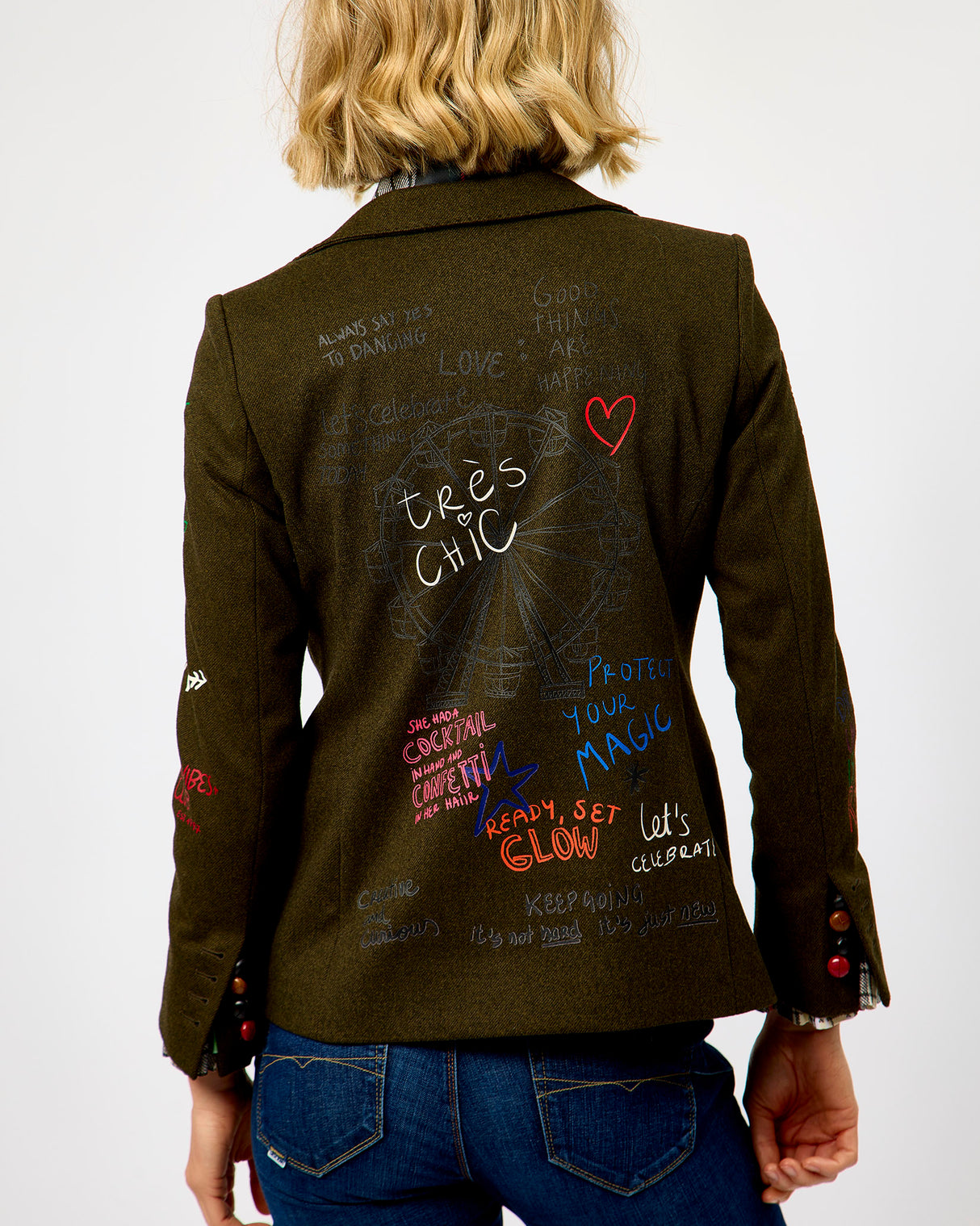 Verde Helen Graffiti Blazer