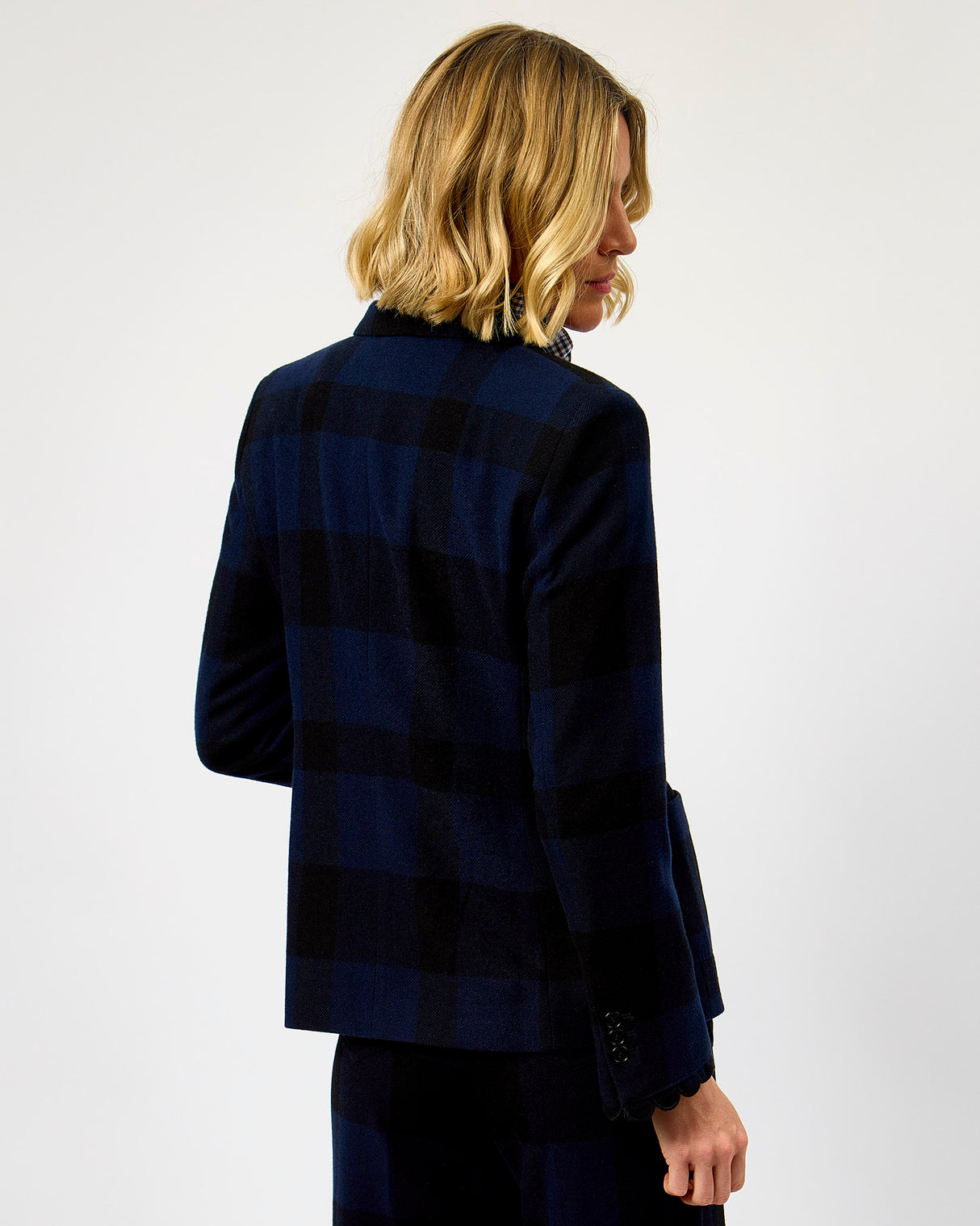 Vichy Marino Navy & Black Check Hilary Blazer