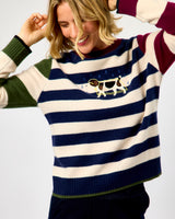 Multi Stripe Embroidered Dog Perro Jumper
