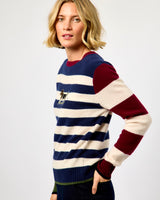 Multi Stripe Embroidered Dog Perro Jumper