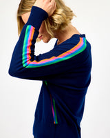 Navy Cuella V-Neck Jumper