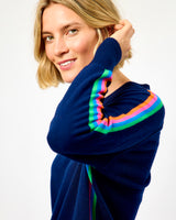 Navy Cuella V-Neck Jumper