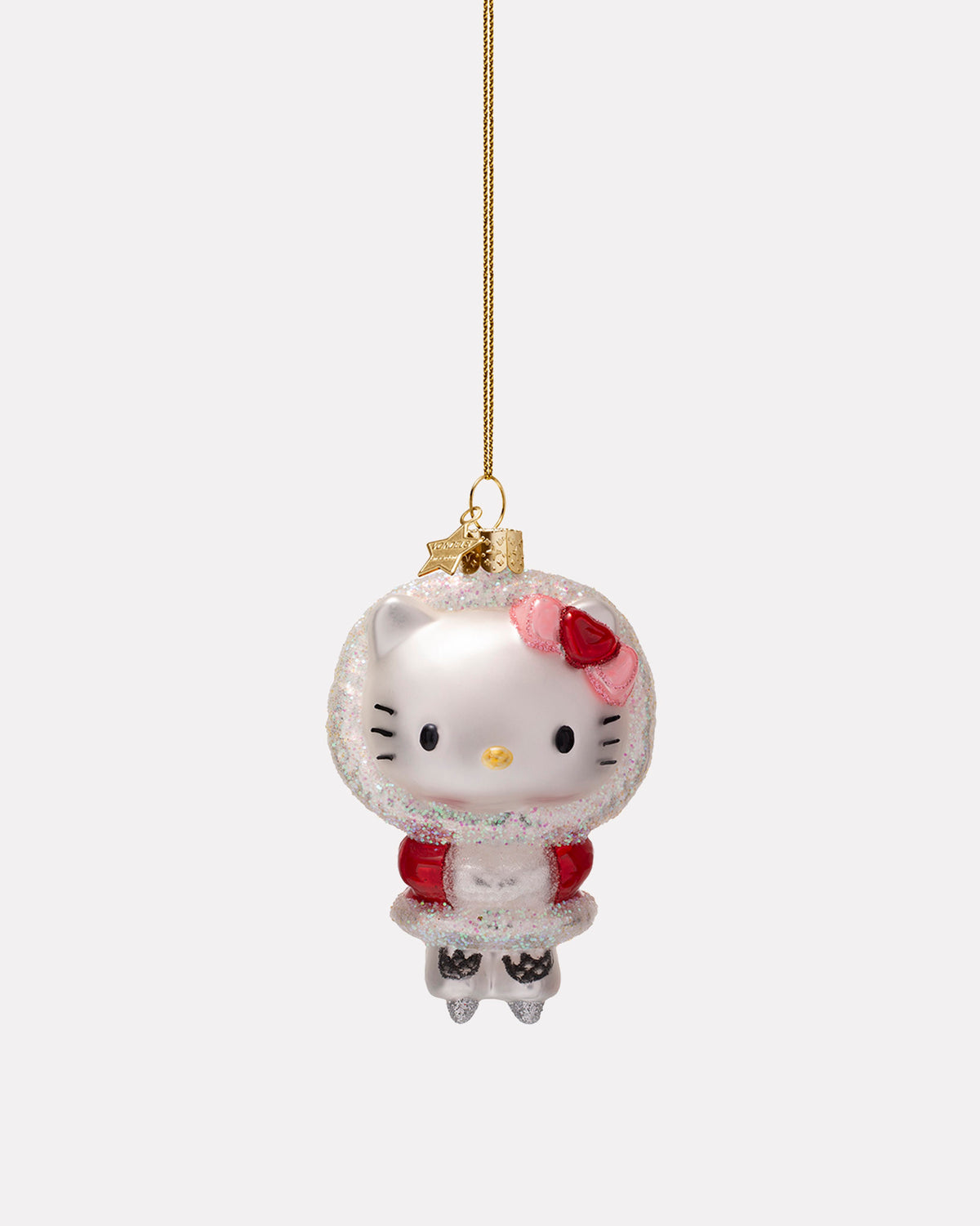 Hello Kitty Ice Skating Glass Tree Ornament