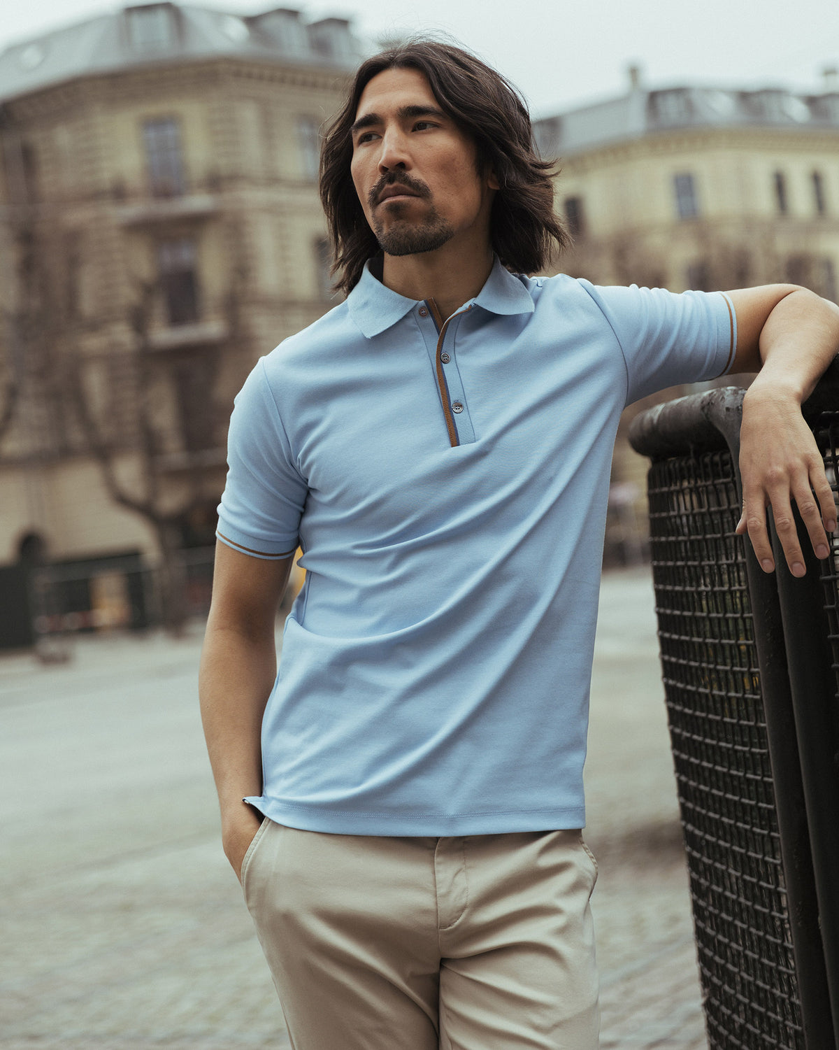 Sky Blue Harvey Polo T-Shirt