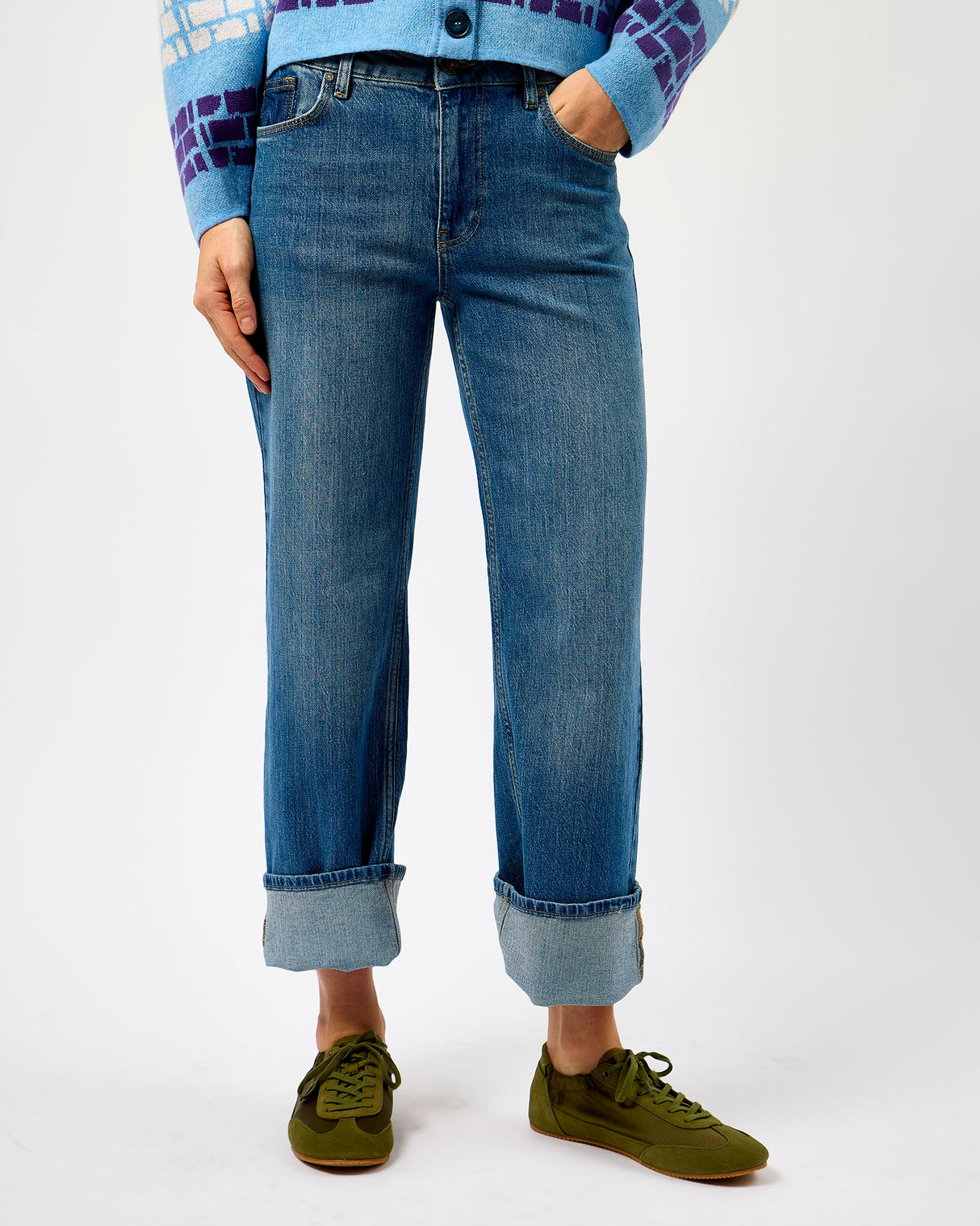 Medium Blue Vega Wide Leg Jeans