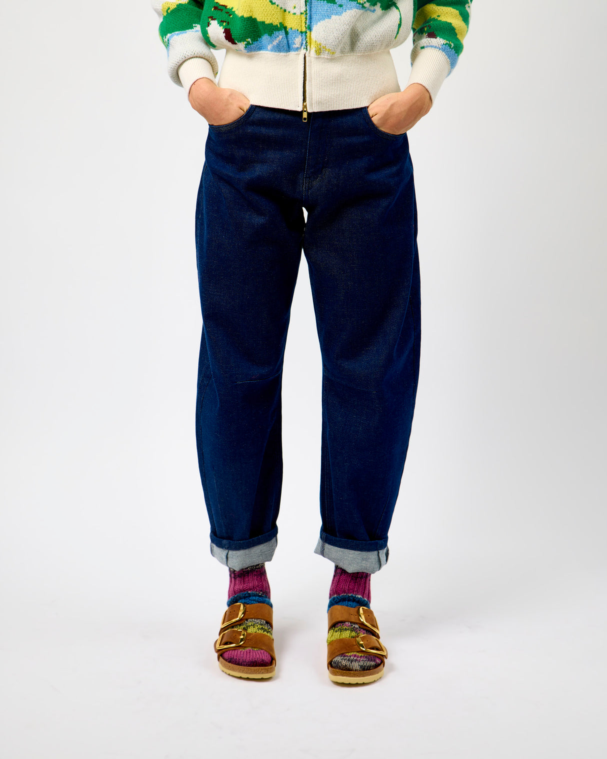 Unwashed Denim Anni Barrel Leg Jeans