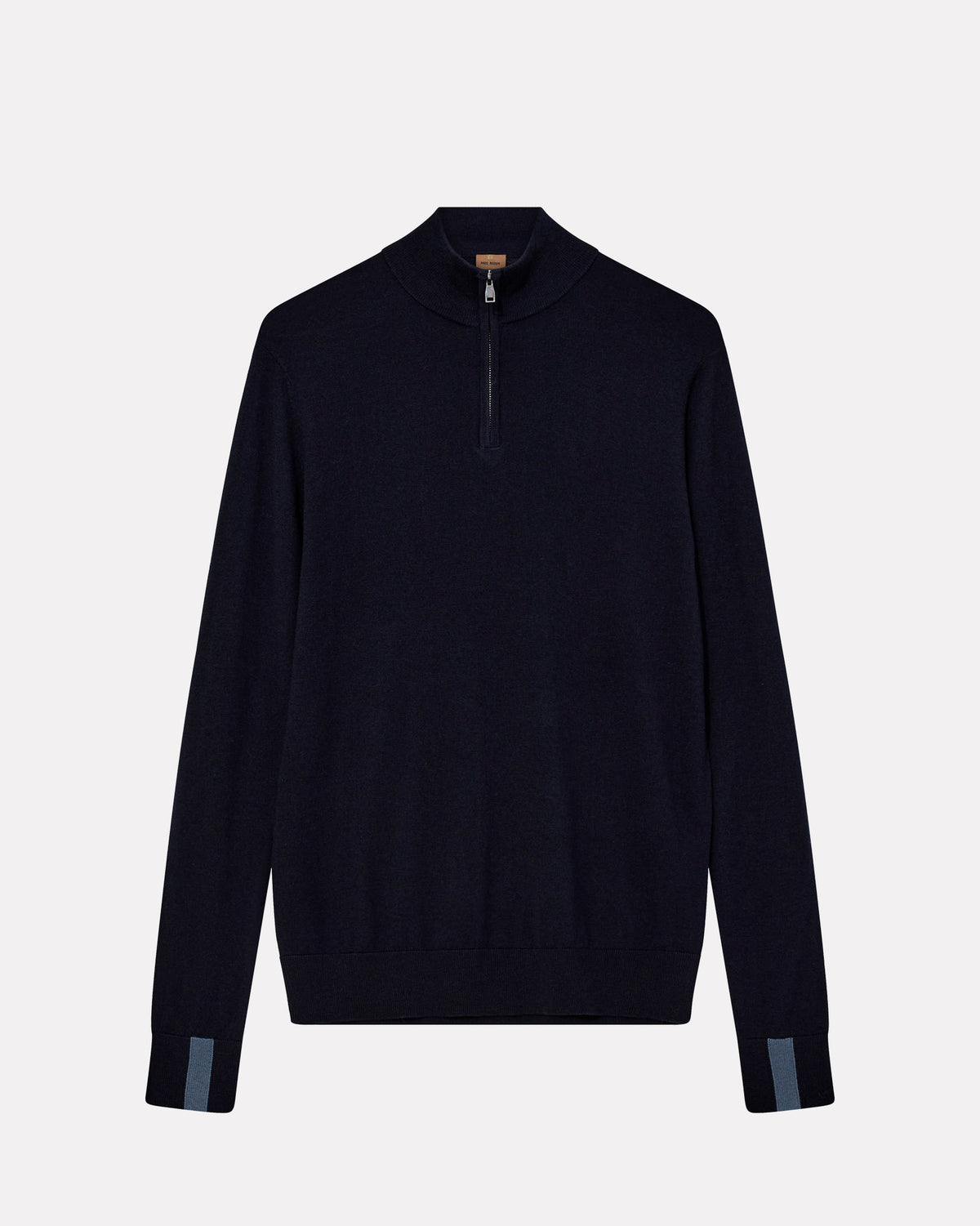 Navy Adam Knit Zip Turtle Neck Jumper