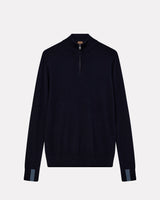 Navy Adam Knit Zip Turtle Neck Jumper