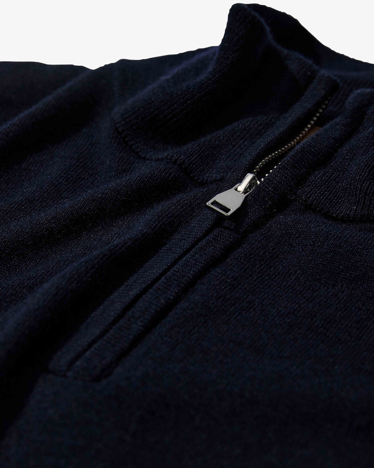 Navy Adam Knit Zip Turtle Neck Jumper