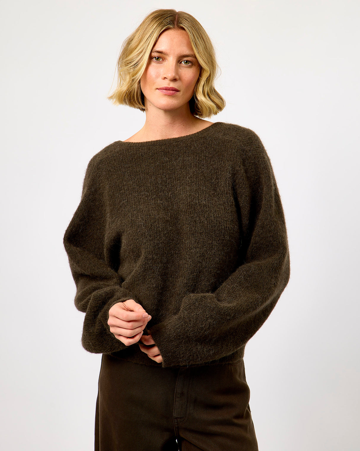 Black Olive Gabby Wrap Knit Jumper