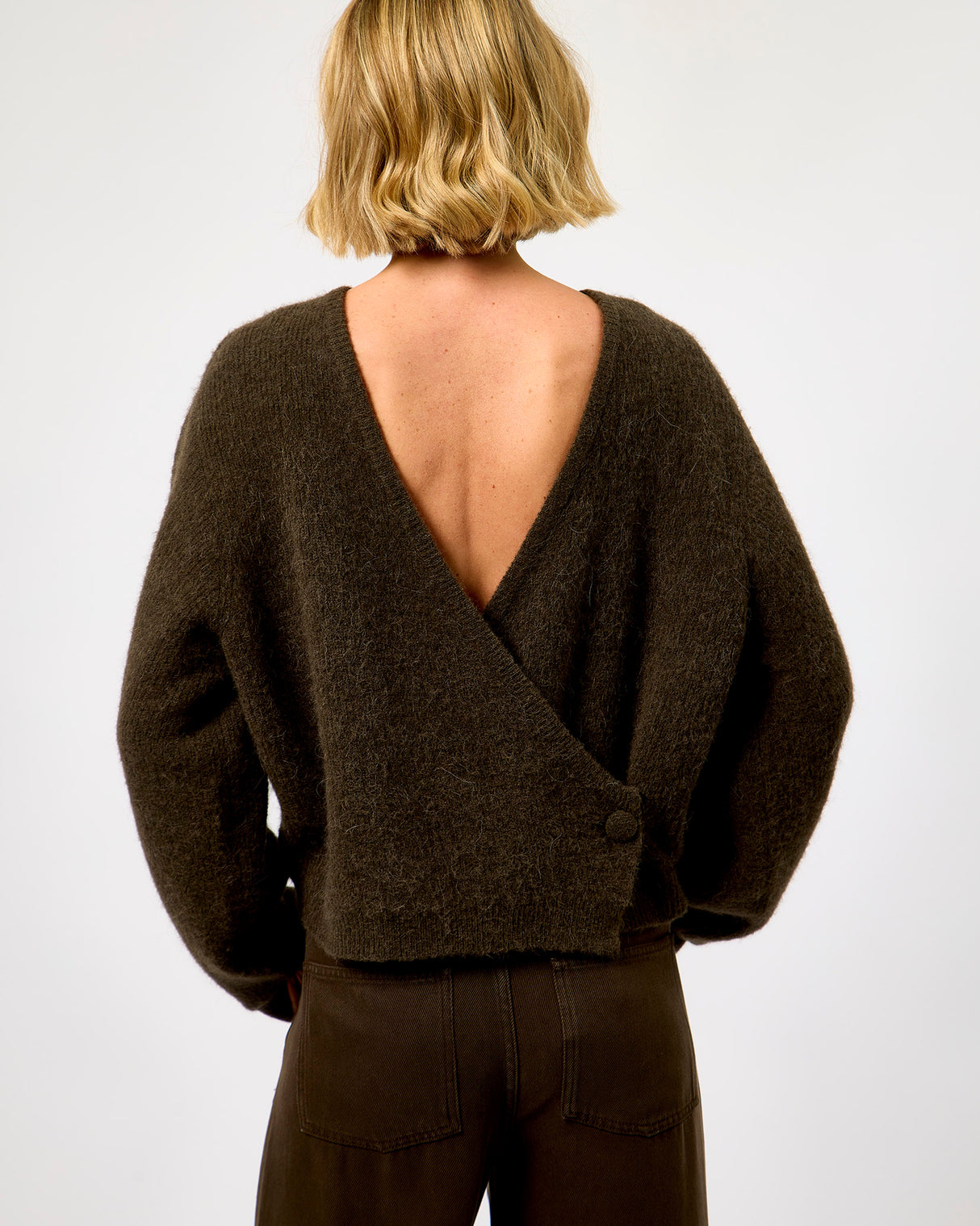 Black Olive Gabby Wrap Knit Jumper