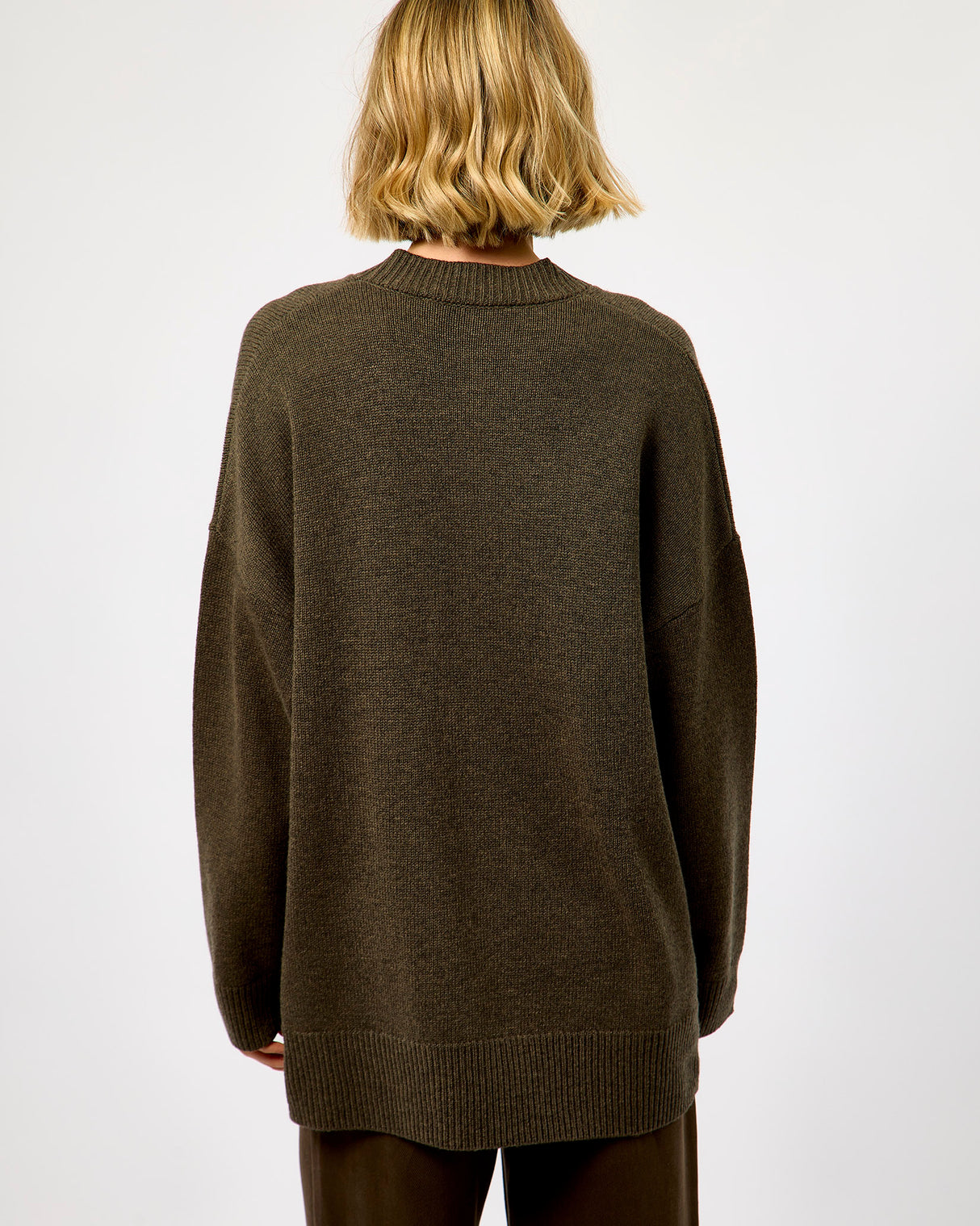 Black Olive Alpha Knit Monogram Cardigan