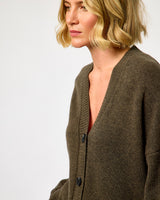 Black Olive Alpha Knit Monogram Cardigan