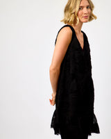 Black Soalie Structured Mesh Dress