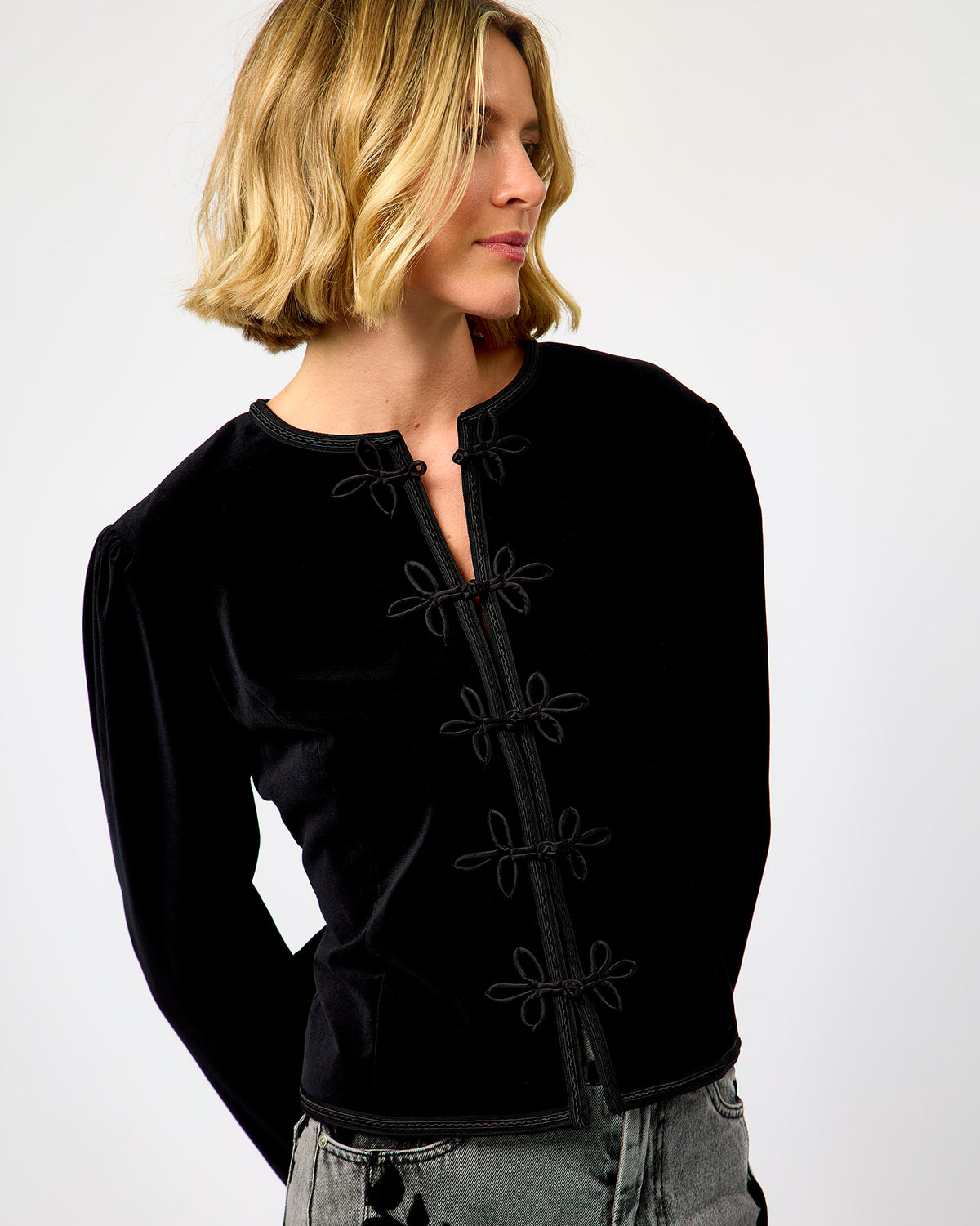Black Jolina Velvet Blazer