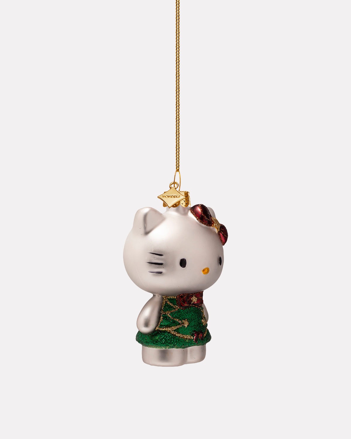Hello Kitty in Christmas Tree Dress Glass Tree Ornament