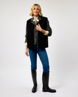 Black Textured Sheep Wool Pepitko Vest