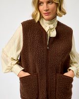 Choco Martini Textured Merino Wool Pepitko Vest
