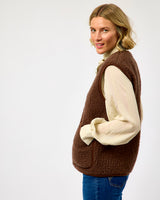 Choco Martini Textured Merino Wool Pepitko Vest