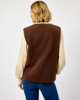 Choco Martini Textured Merino Wool Pepitko Vest