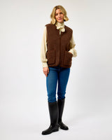 Choco Martini Textured Merino Wool Pepitko Vest
