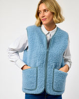 Icy Blue Textured Sheep Wool Peptiko Vest