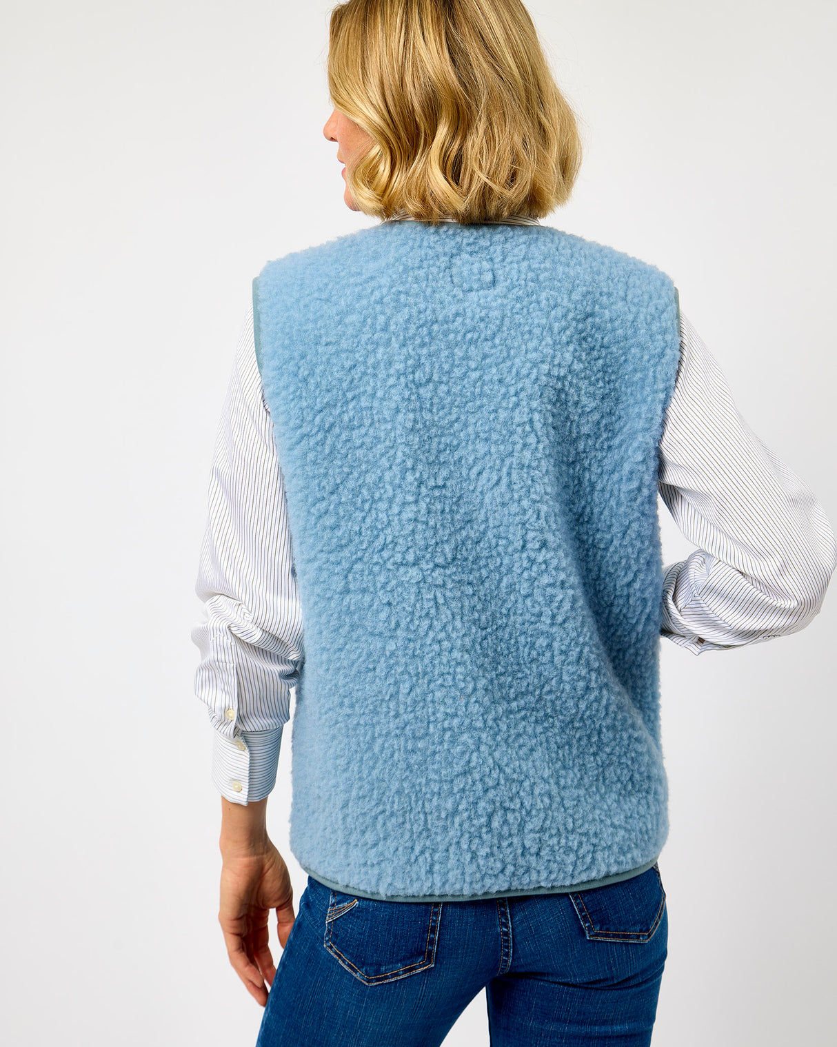 Icy Blue Textured Sheep Wool Peptiko Vest