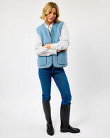 Icy Blue Textured Sheep Wool Peptiko Vest