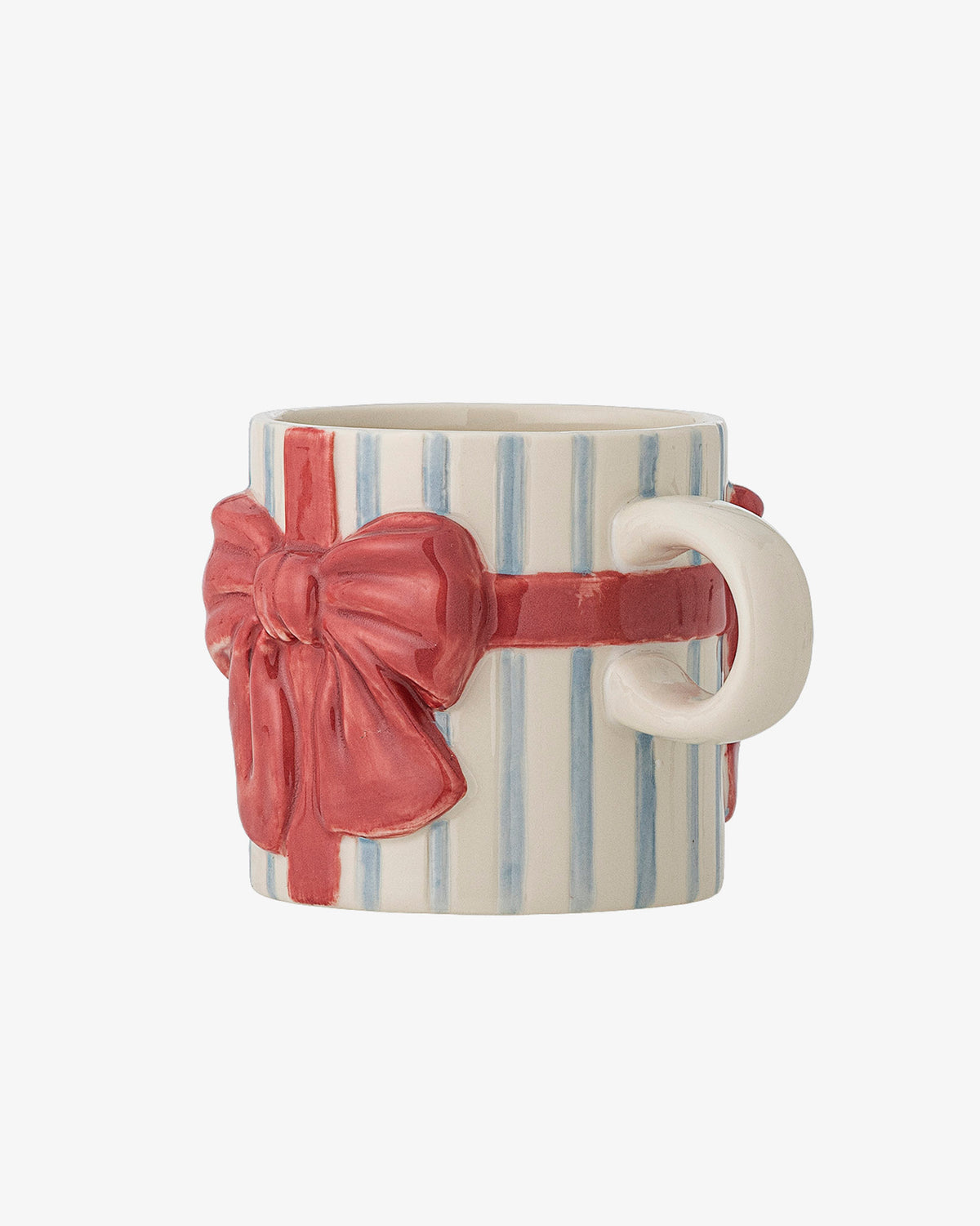 Red Bow & Blue Stripe Bowie Stoneware Mug