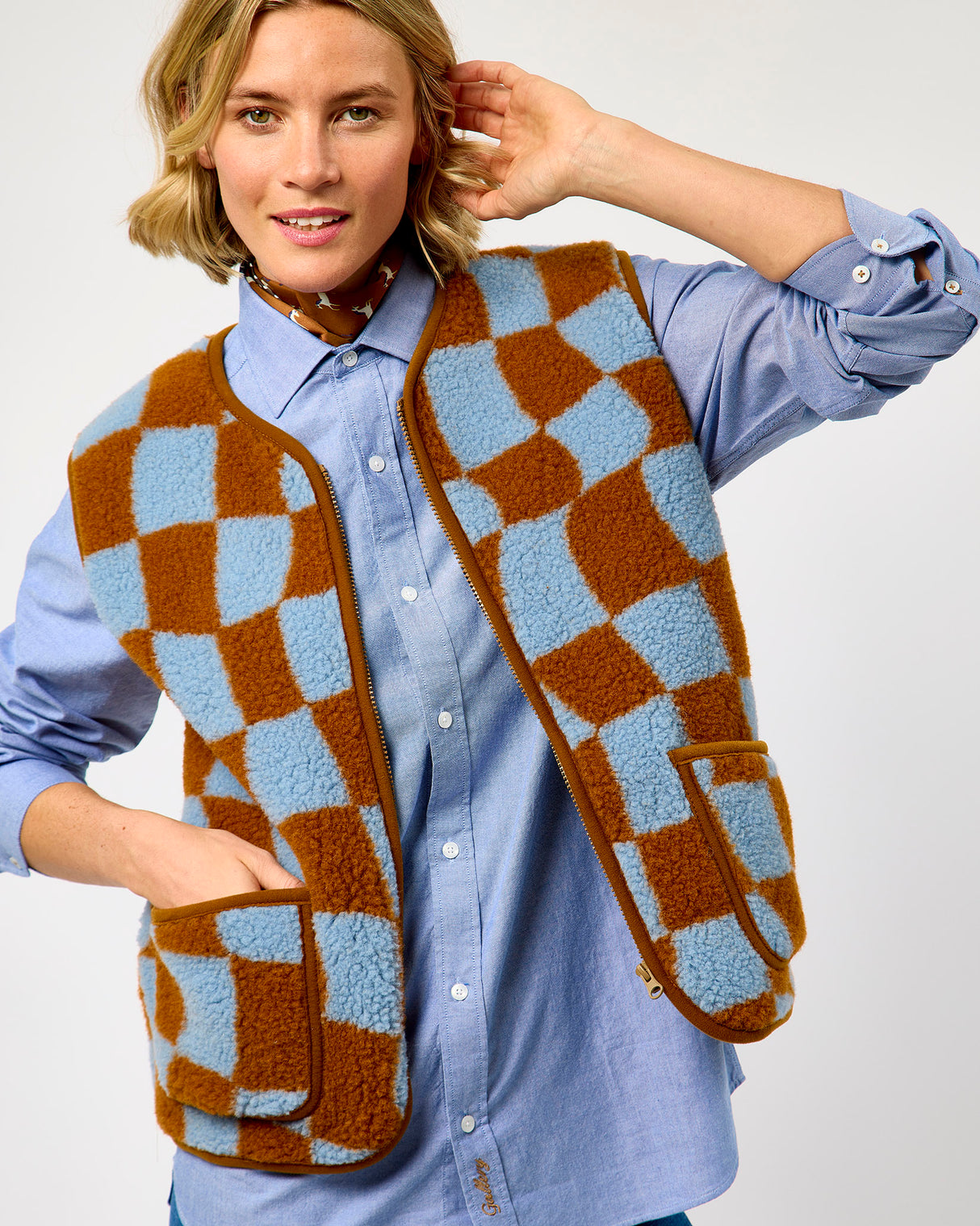 Pattern Flower Textured Sheep Wool Peptiko Vest